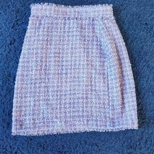 Ann Taylor blue and White Tweed Skirt Size 0P